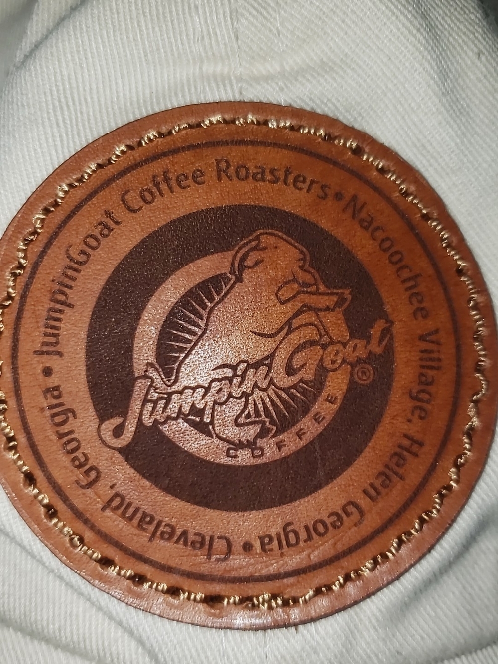 JumpinGoat Coffee Roasters Leather Patch Hat - Brown